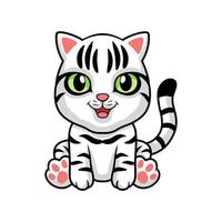 Cute american short hair cat cartoon sitting vector