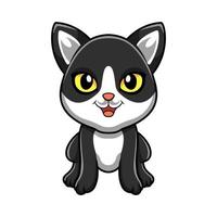 Cute black smoke cat cartoon vector