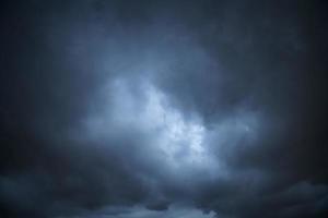 Storm clouds floating in a rainy day with natural light. Cloudscape scenery, overcast weather above blue sky. White and grey clouds scenic nature environment background photo