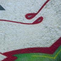 Street art. Abstract background image of a fragment of a colored graffiti painting in chrome and red tones photo
