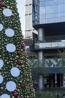 árbol de navidad iluminado en los edificios de fondo, méxico guadalajara foto