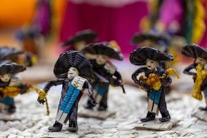 dia de los muertos grupo de esqueletos mexicanos tocando musica, mexico foto