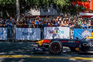 GUADALAJARA, MEXICO - OCTOBER 25 2022 Showrun Checo Perez, formula 1 red bull single seater rb7 photo