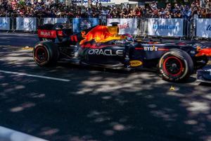 GUADALAJARA, MEXICO - OCTOBER 25 2022 Showrun Checo Perez, formula 1 red bull single seater rb7 photo