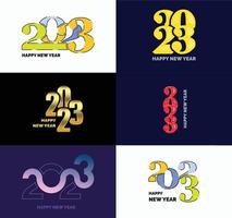 Big Set of 2023 Happy New Year logo text design 2023 number design template vector