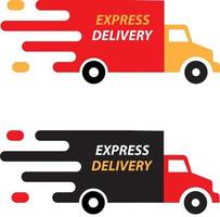 Set of delivery icons. Express delivery, truck. Vector illustration