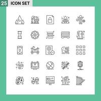 Line Pack of 25 Universal Symbols of business process file idea hazard Editable Vector Design Elements