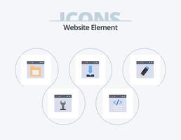 elemento del sitio web paquete de iconos planos 5 diseño de iconos. descargar. flechas html interfaz. expediente vector