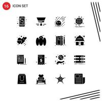 Stock Vector Icon Pack of 16 Line Signs and Symbols for web net tool international space Editable Vector Design Elements