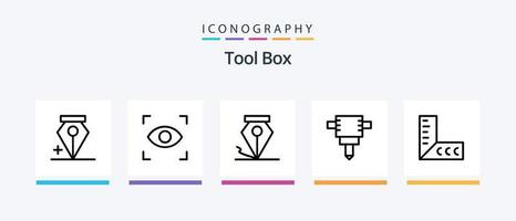 paquete de iconos de la línea 5 de herramientas que incluye .. diseño de iconos creativos vector