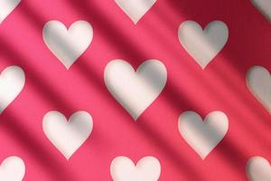 Valentines day heart pattern illustration with pink red background and moody shadows. photo