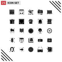 Stock Vector Icon Pack of 25 Line Signs and Symbols for tools options sports folder music Editable Vector Design Elements