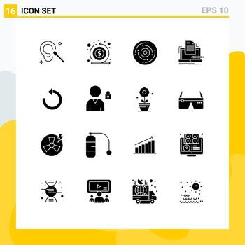 paquete de iconos de vectores de stock de 16 signos y símbolos de línea para la celebración de la computadora de papel que codifica nuevos elementos de diseño de vectores editables