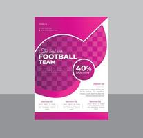 volante de competición de torneo de fútbol deportivo, plantilla de póster de entrenamiento vector