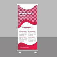 Corporate modern roll up banner standee template vector