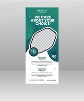 Medical Roll up banner stand healthcare poster banner template vector