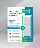 Modern medical Flyer design template and Healthcare Poster vector