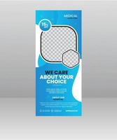 Medical roll up cover design template post Healthcare Banner Stand vector