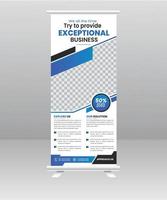 Digital Business Roll up banner and corporate display stand template vector