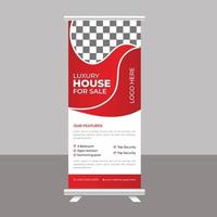 plantilla de soporte de folleto de banner enrollable de venta de casa de ensueño de lujo para agencia inmobiliaria vector