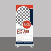 plantilla de soporte de folleto de banner enrollable de venta de casa de ensueño de lujo para agencia inmobiliaria vector