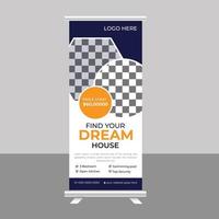 Luxury Dream House Sale Roll Up Banner Brochure Stand Template for Real Estate Agency vector