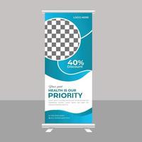 Medical Roll up banner stand healthcare poster banner template vector