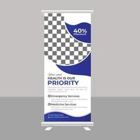 Medical Roll up banner stand healthcare poster banner template vector