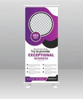 Digital Business Roll up banner and corporate display stand template vector