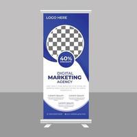 Digital Business Roll up banner and corporate display stand template vector