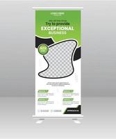 Digital Business Roll up banner and corporate display stand template vector