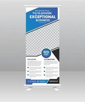 Digital Business Roll up banner and corporate display stand template vector