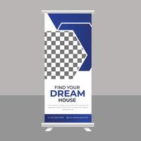 Luxury Dream House Sale Roll Up Banner Brochure Stand Template for Real Estate Agency vector