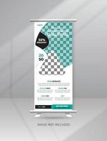 Corporate modern roll up banner standee template vector