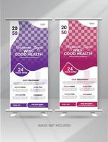 Modern Medical Health care roll up banner template vector