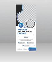 Medical roll up cover design template post Healthcare Banner Stand vector