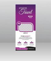 Travel Sale Roll up banner stand template for travel agency vector