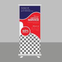 Medical roll up cover design template post Healthcare Banner Stand vector