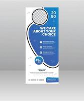 Medical roll up cover design template post Healthcare Banner Stand vector