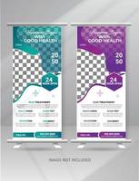 Medical Roll up banner stand healthcare poster banner template vector