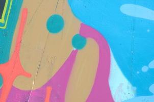 Street art. Abstract background image of a fragment of a colored graffiti painting in fashionable colors photo