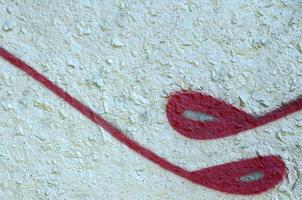 Street art. Abstract background image of a fragment of a colored graffiti painting in chrome and red tones photo