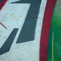 Street art. Abstract background image of a fragment of a colored graffiti painting in chrome and red tones photo