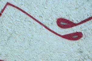 Street art. Abstract background image of a fragment of a colored graffiti painting in chrome and red tones photo