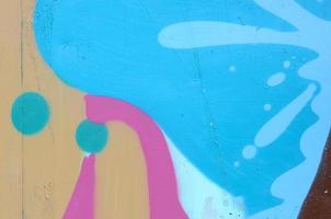 Street art. Abstract background image of a fragment of a colored graffiti painting in fashionable colors photo