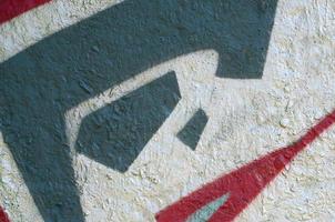 Street art. Abstract background image of a fragment of a colored graffiti painting in chrome and red tones photo