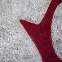 Street art. Abstract background image of a fragment of a colored graffiti painting in chrome and red tones photo