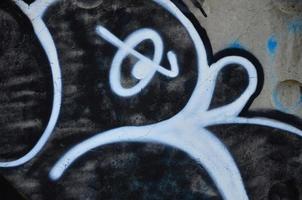 textura de un fragmento de la pared con pintura de graffiti, que se representa en él. una imagen de un dibujo de graffiti como una foto sobre temas de arte callejero y cultura de graffiti