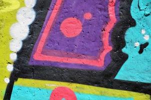 imagen de fondo de la pared decorada con coloridos grafitis abstractos. concepto de arte callejero foto