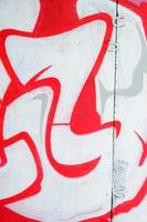 Fragment of colored street art graffiti paintings with contours and shading close up photo